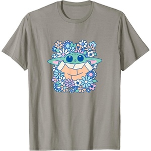 image:imageThe Mandalorian  Grogu  Pastel Flowers TShirtSlate Grey