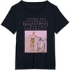 image:imageStar Wars Distressed Neon Pink C3PO amp R2D2 Panel TShirtBlack