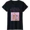 image:imageStar Wars Distressed Neon Pink C3PO amp R2D2 Panel TShirtBlack