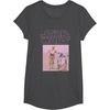 image:imageStar Wars Distressed Neon Pink C3PO amp R2D2 Panel TShirtDark Heather Grey