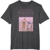 image:imageStar Wars Distressed Neon Pink C3PO amp R2D2 Panel TShirtDark Heather Grey