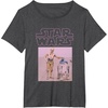 image:imageStar Wars Distressed Neon Pink C3PO amp R2D2 Panel TShirtDark Heather Grey