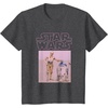 image:imageStar Wars Distressed Neon Pink C3PO amp R2D2 Panel TShirtDark Heather Grey