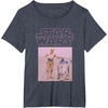image:imageStar Wars Distressed Neon Pink C3PO amp R2D2 Panel TShirtHeather Blue