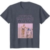 image:imageStar Wars Distressed Neon Pink C3PO amp R2D2 Panel TShirtHeather Blue