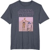 image:imageStar Wars Distressed Neon Pink C3PO amp R2D2 Panel TShirtHeather Blue