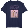 image:imageStar Wars Distressed Neon Pink C3PO amp R2D2 Panel TShirtNavy Blue