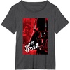 image:imageStar Wars Iconic Epic Darth Vader Split Face Chest Portrait TShirtDark Heather Grey
