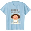 image:imageStar Wars Iconic Rebel Princess Leia Pixel Art Chibi Logo TShirtBaby Blue