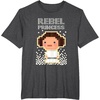 image:imageStar Wars Iconic Rebel Princess Leia Pixel Art Chibi Logo TShirtDark Heather Grey