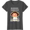image:imageStar Wars Iconic Rebel Princess Leia Pixel Art Chibi Logo TShirtDark Heather Grey