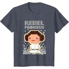 image:imageStar Wars Iconic Rebel Princess Leia Pixel Art Chibi Logo TShirtHeather Blue