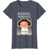 image:imageStar Wars Iconic Rebel Princess Leia Pixel Art Chibi Logo TShirtHeather Blue