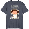 image:imageStar Wars Iconic Rebel Princess Leia Pixel Art Chibi Logo TShirtHeather Blue