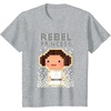 image:imageStar Wars Iconic Rebel Princess Leia Pixel Art Chibi Logo TShirtHeather Grey