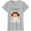 image:imageStar Wars Iconic Rebel Princess Leia Pixel Art Chibi Logo TShirtHeather Grey