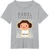 image:imageStar Wars Iconic Rebel Princess Leia Pixel Art Chibi Logo TShirtHeather Grey