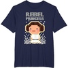 image:imageStar Wars Iconic Rebel Princess Leia Pixel Art Chibi Logo TShirtNavy Blue