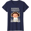 image:imageStar Wars Iconic Rebel Princess Leia Pixel Art Chibi Logo TShirtNavy Blue