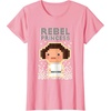 image:imageStar Wars Iconic Rebel Princess Leia Pixel Art Chibi Logo TShirtPink