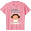 image:imageStar Wars Iconic Rebel Princess Leia Pixel Art Chibi Logo TShirtPink