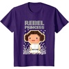 image:imageStar Wars Iconic Rebel Princess Leia Pixel Art Chibi Logo TShirtPurple