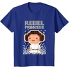 image:imageStar Wars Iconic Rebel Princess Leia Pixel Art Chibi Logo TShirtRoyal Blue