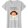image:imageStar Wars Iconic Rebel Princess Leia Pixel Art Chibi Logo TShirtSilver Grey