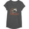 image:imageStar Wars Iconic Retro Racer Millennium Falcon Chest Logo TShirtAsphalt Grey