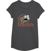image:imageStar Wars Iconic Retro Racer Millennium Falcon Chest Logo TShirtDark Heather Grey