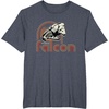 image:imageStar Wars Iconic Retro Racer Millennium Falcon Chest Logo TShirtHeather Blue