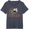 image:imageStar Wars Iconic Retro Racer Millennium Falcon Chest Logo TShirtHeather Blue