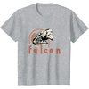 image:imageStar Wars Iconic Retro Racer Millennium Falcon Chest Logo TShirtHeather Grey
