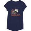 image:imageStar Wars Iconic Retro Racer Millennium Falcon Chest Logo TShirtNavy Blue