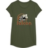image:imageStar Wars Iconic Retro Racer Millennium Falcon Chest Logo TShirtOlive Green
