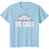 image:imageStar Wars The Mandalorian The Child Grogu Weathered Logo TShirtBaby Blue