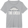 image:imageStar Wars The Mandalorian The Child Grogu Weathered Logo TShirtHeather Grey