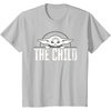 image:imageStar Wars The Mandalorian The Child Grogu Weathered Logo TShirtSilver Grey
