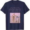 image:imageStar Wars Distressed Neon Pink C3PO amp R2D2 Panel TShirtNavy Blue