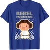 image:imageStar Wars Iconic Rebel Princess Leia Pixel Art Chibi Logo TShirtRoyal Blue