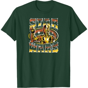 image:imageStar Wars  C3PO Air Brush Style TShirtDark Green