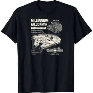 image:imageStar Wars  Millennium Falcon Schematic TShirtBlack