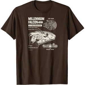 image:imageStar Wars  Millennium Falcon Schematic TShirtBrown