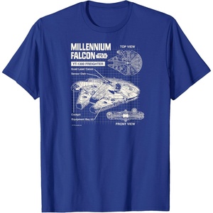 image:imageStar Wars  Millennium Falcon Schematic TShirtRoyal Blue