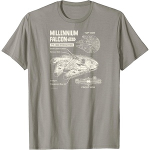 image:imageStar Wars  Millennium Falcon Schematic TShirtSlate Grey