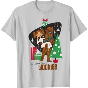 image:imageStar Wars A New Hope Chewbacca And Princess Leia Christmas TShirtSilver Grey