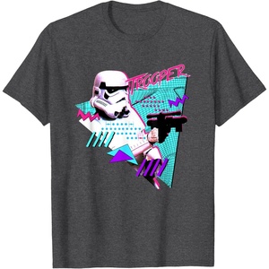 image:imageStar Wars Classic 1980s Retro Pop Stormtrooper TShirtDark Heather Grey