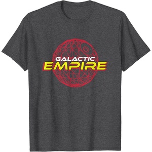 image:imageStar Wars Galactic Empire Iconic Death Star Big Chest Logo TShirtDark Heather Grey