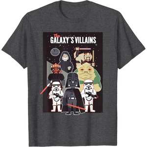 image:imageStar Wars Galaxys Villains Darth Vader Maul Grievous Jabba TShirtDark Heather Grey