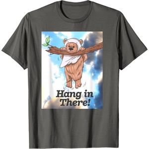 image:imageStar Wars Hang In There Cute Ewok Hanging From Branch TShirtAsphalt Grey